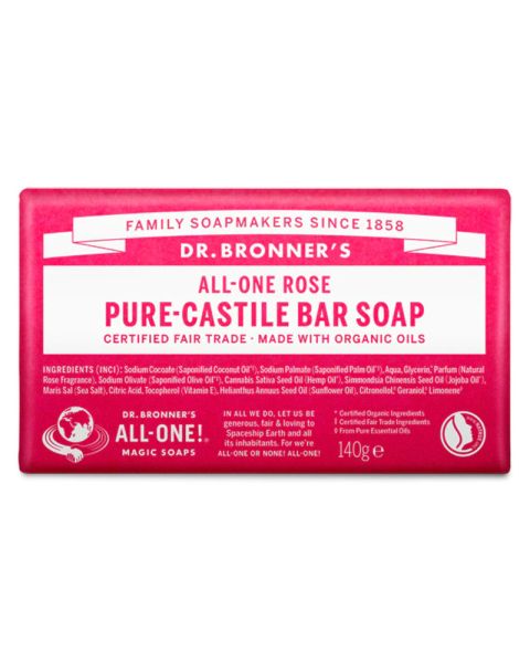 Dr. Bronner's Pure-Castile Bar Soap Rose