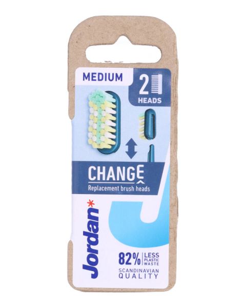 Jordan Change Replacement Brush Heads x2 Medium Jordan Change Replacement Brush Heads x2 Medium