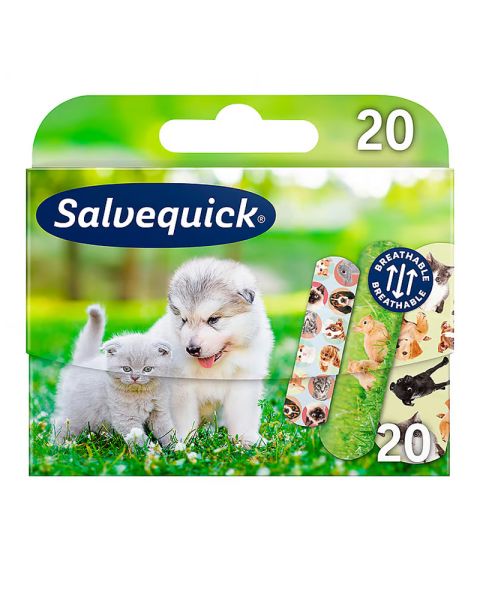 Salvequick Vandafvisende Børneplaster Animals Salvequick Vandafvisende Børneplaster Animals