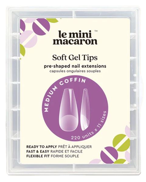 Le Mini Macaron Soft Gel Tips Medium Coffin