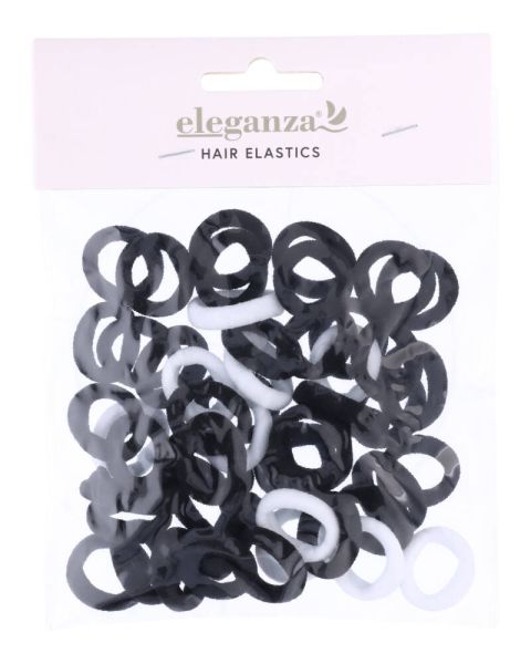 Eleganza Hårelastikker Sort Og Hvid (mini)