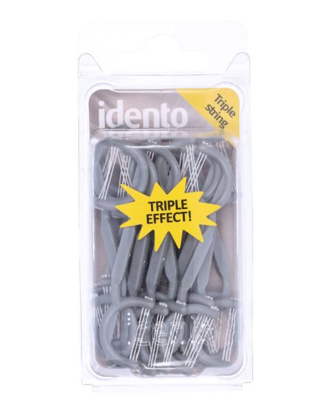 Idento Floss 2 Sides Triple String Grå